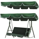 Sonnendach Für Hollywoodschaukeln, Universal Gartenschaukel Sonnendach 195 * 125 * 15cm, Outdoor Sonnendach, Wasserabweisend Hollywoodschaukel Ersatzdach Für Garten-Schaukel (Dunkelgrün)