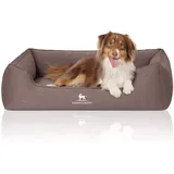 Knuffelwuff Orthopädisches Hundebett Leano aus Velours mit Handwebcharakter