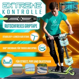 Kesser KESSER® Stunt Scooter X-Limit-Pro 360° Lenkung Funscooter Stuntscooter mit Ständer ABEC 9 Kugellagern, 110 mm PolyurethanRäder , Kickscooter Tretroller Cityroller Trick Roller für Kinder Erwachsene
