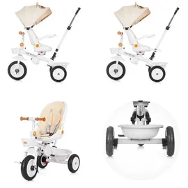 Chipolino Tricycle Marathon 2 in 1 Dreirad, Sitz umkehrbar, Gummiräder, Dach Farbe:Hellbraun