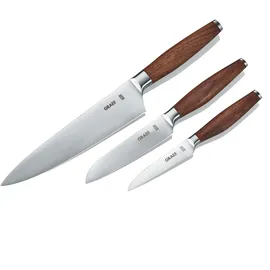 Graef Küchenmesserset 20 cm 3-tlg. Walnuss