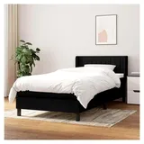 Lattenrost mit Matratze, Schwarz, 90 x 190 cm, Stoff, Plattformbett mit Lattenhalter, einfache Montage, für Schlafzimmer, Erwachsene