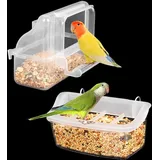 Vogelkäfig-Futterstation, 2 Stück, Kunststoff, Vogelfutterschale, Vogelkäfig, Futternäpfe zum Aufhängen, für Papageien, Wasser, Futterspender, Vogelkäfig-Zubehör für kleine Vögel, Papageien,