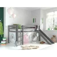 Vipack:Spielbett "Pino" mit Rutsche+Textilset-Jugend/Kinderbett Vorhang Hochbett
