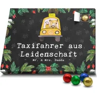 Mr. & Mrs. Panda Schoko Adventskalender Taxifahrer Leidenschaft - Schwarz - Geschenk, Schokoladen Adventskalender, Abschied, Kollegin, Arbeitskollege - Schwarz