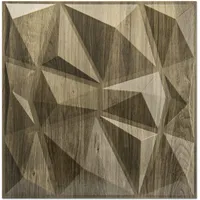 Art3d Texturen 3D Wandpaneele PVC Holz Diamant Design für Innenwand Dekor Packung mit 12 Fliesen 3 m2