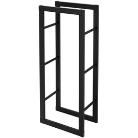 ML-Design Kaminholzregal Metall 40 x 100 x 25 cm Schwarz