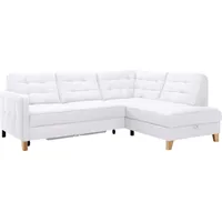 exxpo - sofa fashion Ecksofa »Elio, L-Form«, wahlweise mit Bettfunktion und Bettkasten, weiß