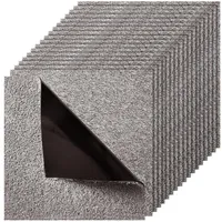 Vevor Teppichfliesen 457,2 x 457,2 x 12 mm, 10er-Pack, selbstklebender Teppichboden mit Fläche von 2 m2, Teppich Bodenbelag, einfacher DIY-Austausch für Wohnzimmer und Büro, Dunkelbraun