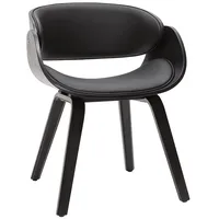 miliboo Design-Stuhl Kunstleder schwarz