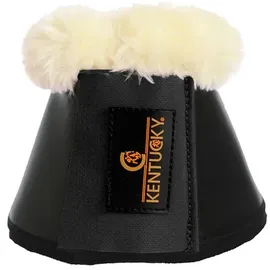 Kentucky Hufglocken Leder mit Fell M Weiß