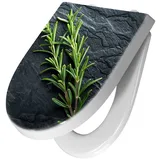 Primedeco WC-Sitz mit Absenkautomatik Motiv Rosmarinzweig Slate (1-St), Absenkautomatik, Soft-Close grün