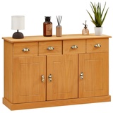 IDIMEX Sideboard PARIS, Sideboard Kommode Apothekerschrank Apothekerkommode 2 Schublade 3 Türe braun