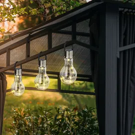 GLOBO Solarleuchte Edelstahl Glas Dämmerungssensor spritzwassergeschützt silber