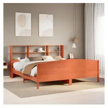vidaXL Massivholzbett 180 x 200 cm Wachsbraun