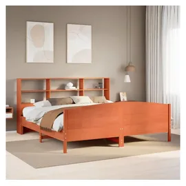 vidaXL Massivholzbett 180 x 200 cm Wachsbraun