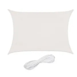 Relaxdays Rechteckiges Sonnensegel HDPE Weiß