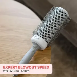 Olivia Garden Expert Blowout Speed gewellte Borsten 55 weiß & grau