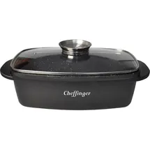 Cheffinger Auflaufform mit Deckel - 32 cm, Auflaufform, Transparent
