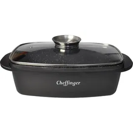 Cheffinger Auflaufform mit Deckel - 32 cm, Auflaufform, Transparent