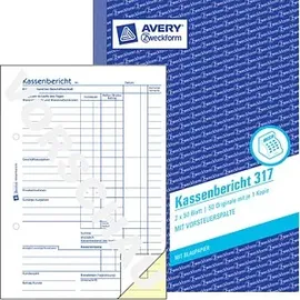 Avery Zweckform Formularbuch Kassenbericht A5 Gelb/Weiß
