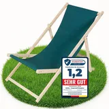 Faltliege Grün Strandliege Holz Freizeitliege Balkonliege Sonnenliege Liege