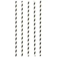 Papstar Trinkhalme Papier Ø 6 mm 29 cm 100 St. Schwarz/Weiß