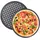 Relaxdays Pizzablech, 2er Set, rund, gelocht, antihaft, Pizza & Flammkuchen, Carbonstahl, Knusperblech, ∅ 32 cm, grau,