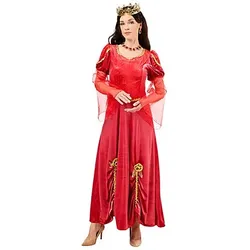 Kleid "Königin", rot/gold