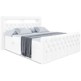 altdecor Boxbett, Weiß Hochglanz, Höhe ca. 20 cm, 180x200 cm, Schlafzimmer, Betten, Boxspringbetten