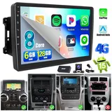 ESSGOO 6+128G Autoradio Für Jeep Dodge Chrysler Android15 Carplay GPS NAVI BT Autoradio (6GB+128GB, RDS, 4G LTE, FM, AM, DAB+ (optional), Apple Carplay Android Auto GPS Navi WIFI BT EQ) schwarz