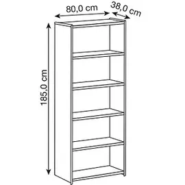 Kerkmann Artline Aktenregal 80 x 38 x 185 cm grau