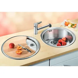 Blanco Rondo Set Edelstahl Bürstfinish + Handbetätigung