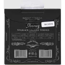 IBANEZ Saitensatz Ukulele Black Nylon by Aquila 4-Saiter - Sopran, Konzert 24-26 (NBUKS4)