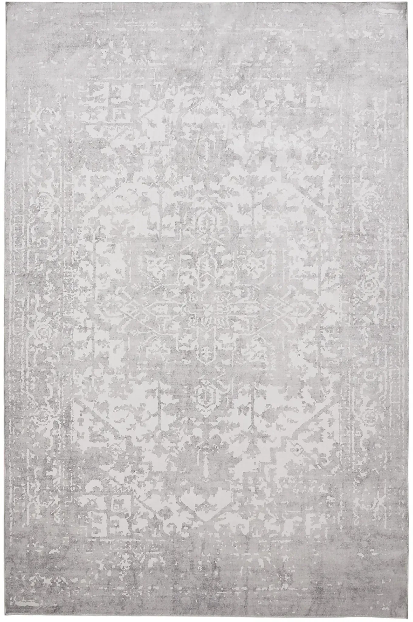 benuta Nest Waschbarer Teppich Miray Grau 160x230 cm - Vintage-Stil Teppich im Used-Look