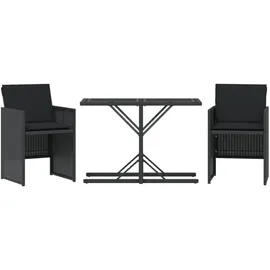 vidaXL Bistroset 3-tlg. Schwarz
