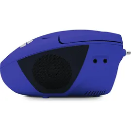 TechniSat Viola CD-1 - tragbarer Stereo CD-Player, Boombox mit praktischem Tragegriff (CD-Radio für Kinder, UKW Radiotuner, Bluetooth-Empfang, 2 x 1 W RMS-Leistung, Netz- und Batteriebetrieb) blau