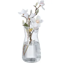 Relaxdays Blumenvase, Glasvase für Blumen, Tischvase aus Klarglas, hohe Dekovase, Maße H x D: 20 x 10,5 cm, transparent
