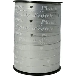 Clairefontaine Geschenkband 250mx10mm, Beschriftung Plaisir d'offrir - Silber 602176C