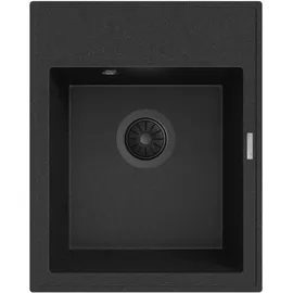 granitar Granitan Granitspüle NERO - 50x40 cm - Schwarz marmoriert - Einbauspüle - langlebig und elegant - Schwarz