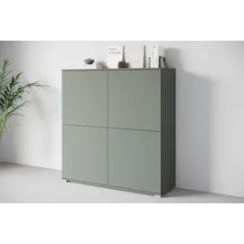 OTTO home PC-Schrank OTTO HOME "Kenia, Sekretär, Home Office", salbei, B:120cm H:125cm T:39,5cm, Sekretäre, Mit Push-to-open, Tastaturauszug und praktischem Stauraum