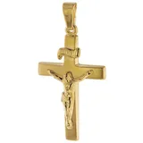 trendor Kreuzanhänger Kruzifix 24 mm Gold 750 / 18 Karat goldfarben