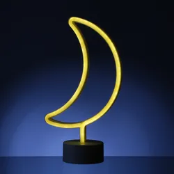 LED NEON Figur MOND - Neonlicht - H: 30cm - Batterie oder USB Betrieb - stehend ...