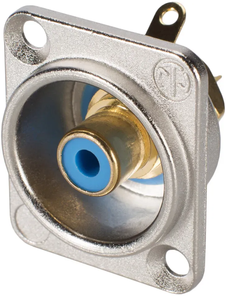 NEUTRIK® Cinch (RCA), 2-pol , Metall-, Löttechnik-Einbaubuchse, vergoldete(r) Kontakt(e), Type D, nickelfarben