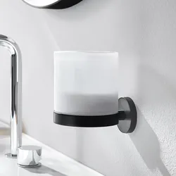 Emco round Sensor-Seifenspender mit Stülpbecher aus satiniertem Kristallglas, Accessoires, schwarz