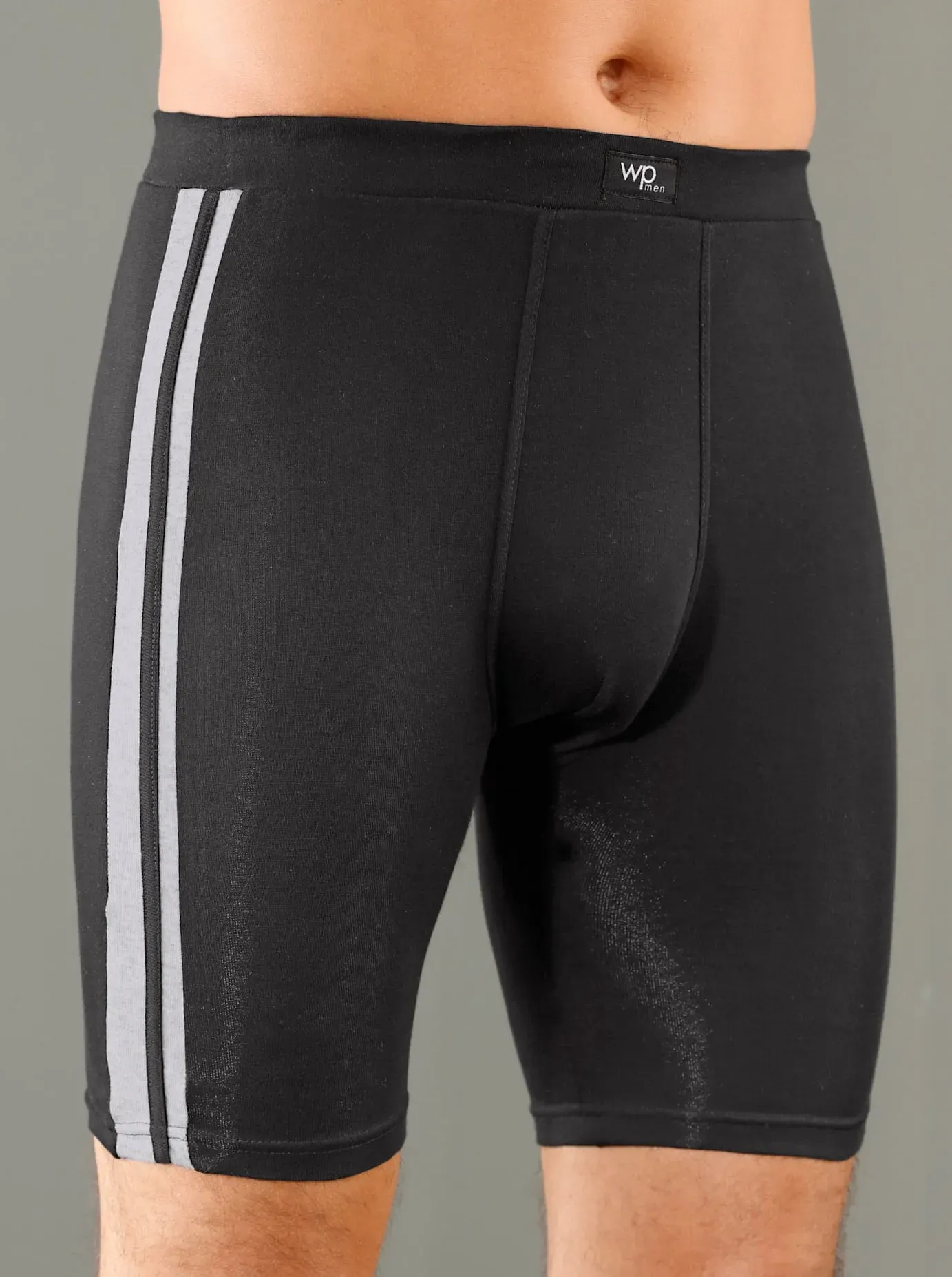 Lange Unterhose WÄSCHEPUR, Herren, Gr. 5, 3 Stk., schwarz, 93% Baumwolle, 7% Elasthan, Unterhosen Lange Unterhose