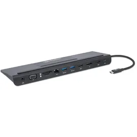 Manhattan USB-C 11-in-1-Dockingstation MST für drei Monitore