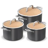 Ninja CW93000DE Premium Keramik-Topfset, Pfanne & Kochtopf, Grau