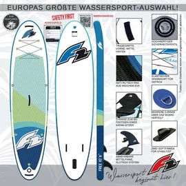 F2 SUP Board Set Stand Up Paddle Board FREE 10,6 x 0,11 m Aqua/Türkis