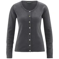 HempAge Cardigan Gestrickter Cardigan recycled Hanf/Biobaumwolle Damen - Normal Fit schwarz XL